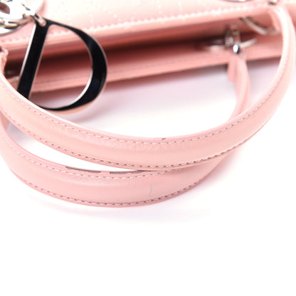 Christian Dior Calfskin Cannage Stitched Small Lady Dior Rose Clair 11 of 13