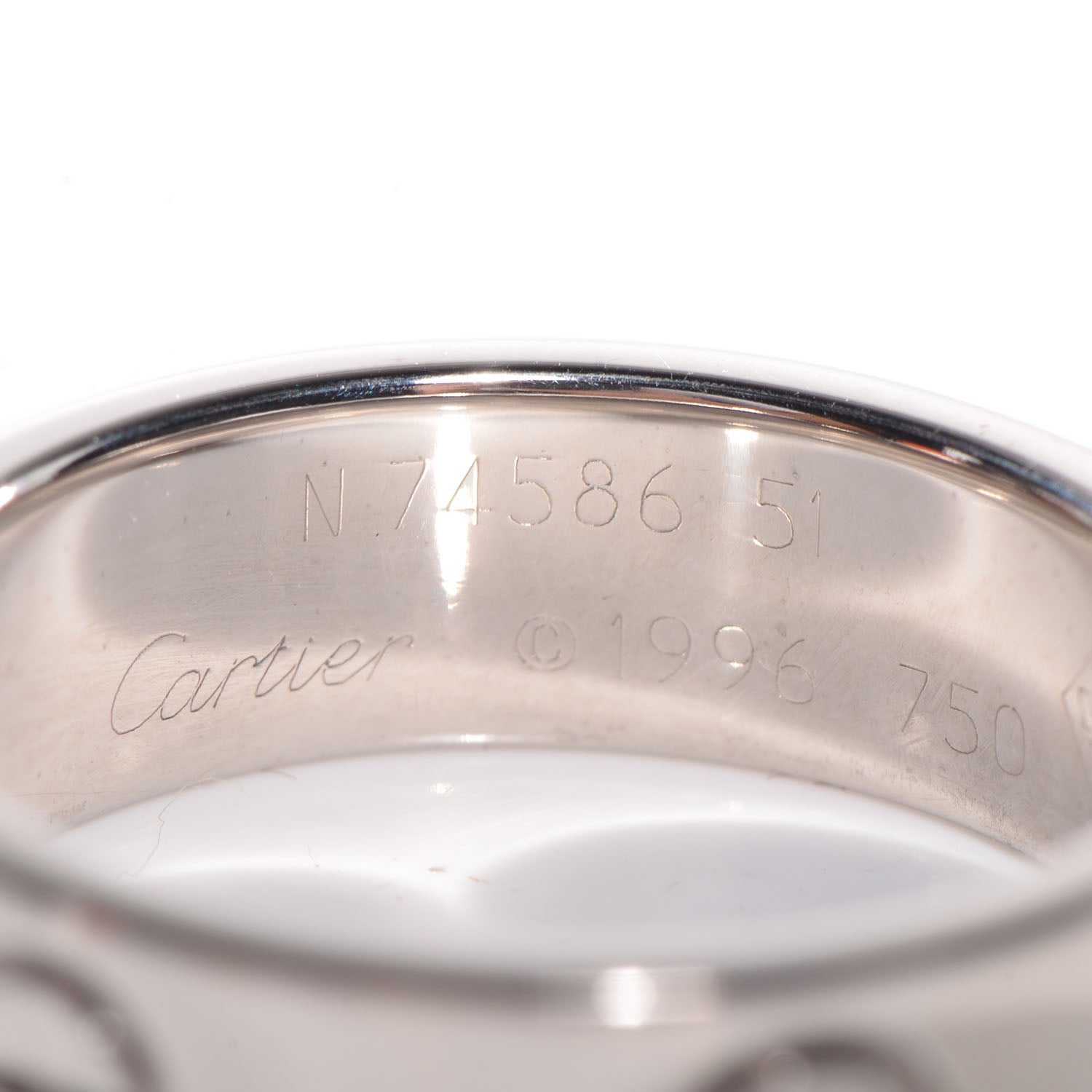 Cartier 18K White Gold 5.5mm LOVE Ring 51 5.75 3 of 4