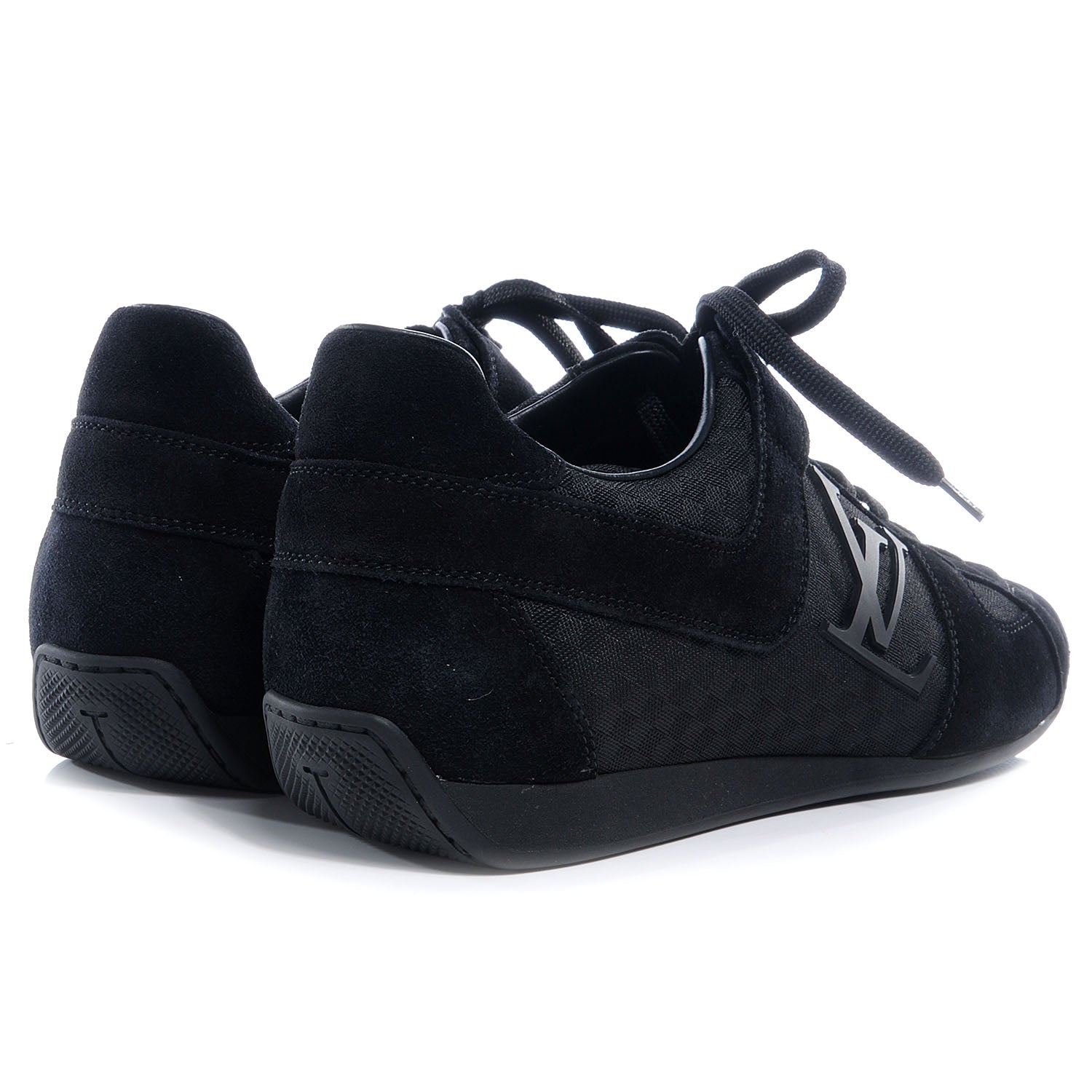 Louis Vuitton Suede Mini Damier Vibes Sneakers 6 Black 3 of 6