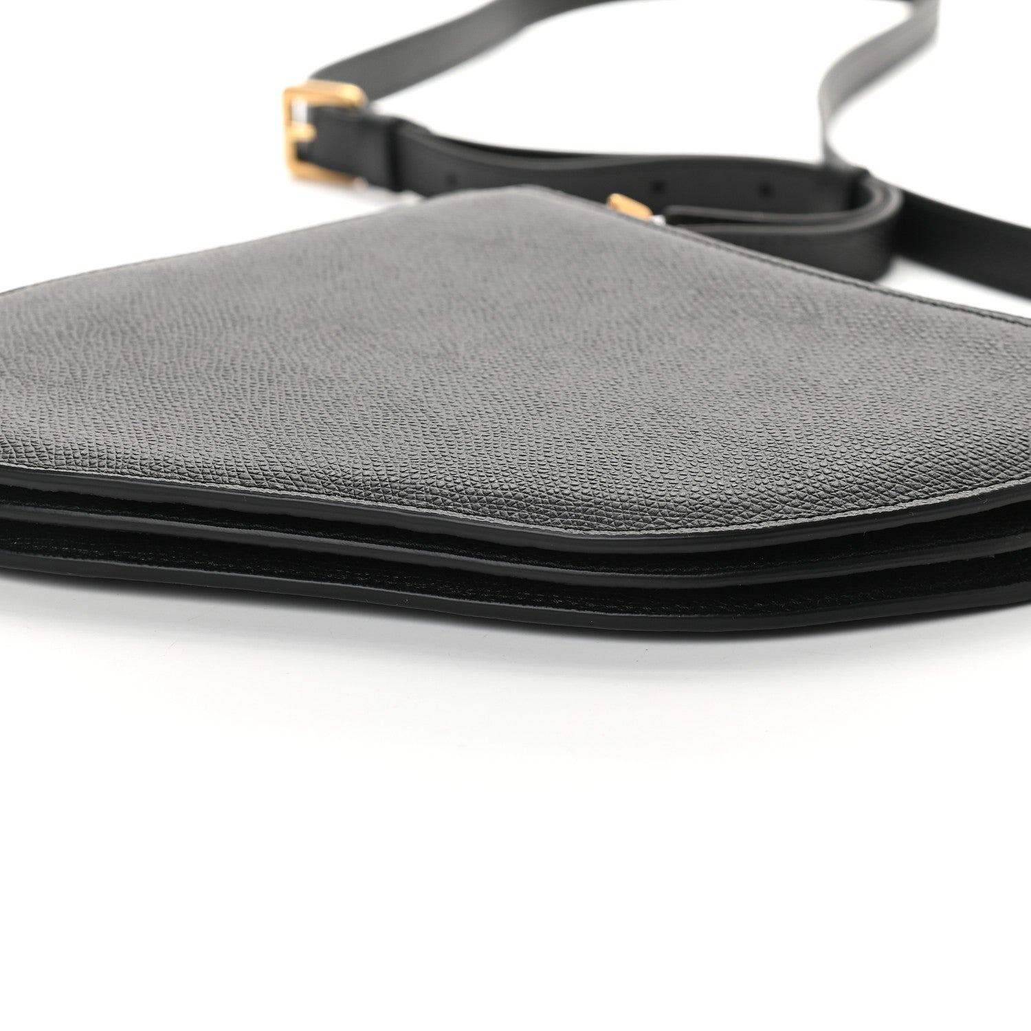 Christian Dior Grained Calfskin Saddle Pouch With Strap Black 10 of 10