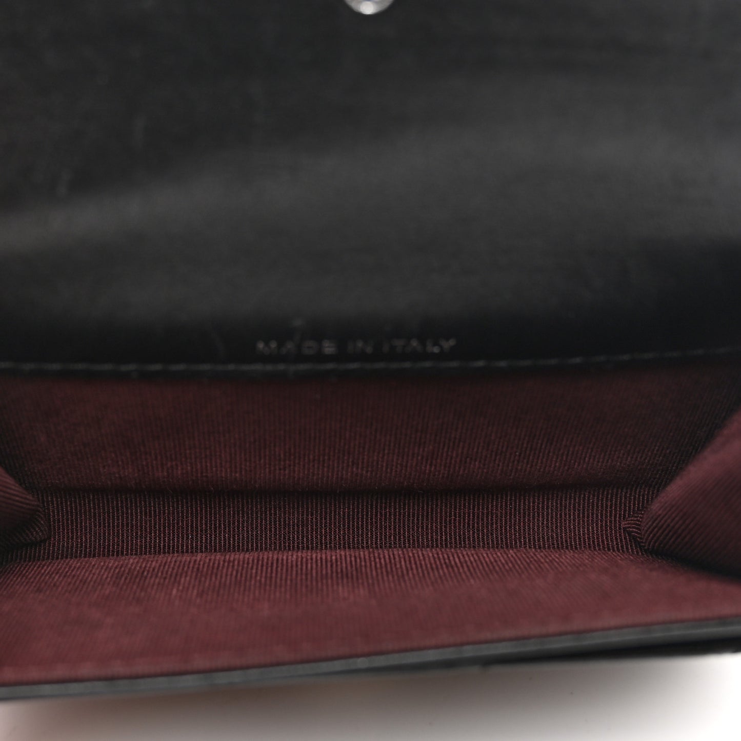 Lambskin Quilted Flap Card Holder Wallet Black