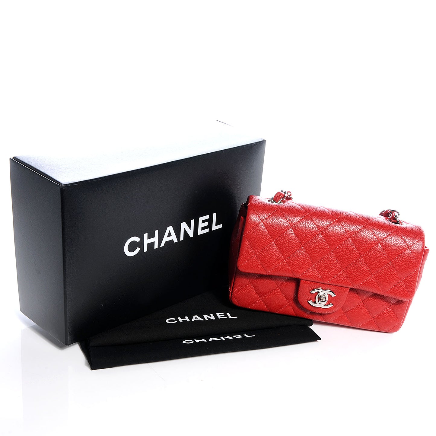Caviar Quilted Mini Flap Red