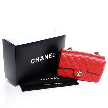 Chanel Caviar Quilted Mini Flap Red 5 of 9