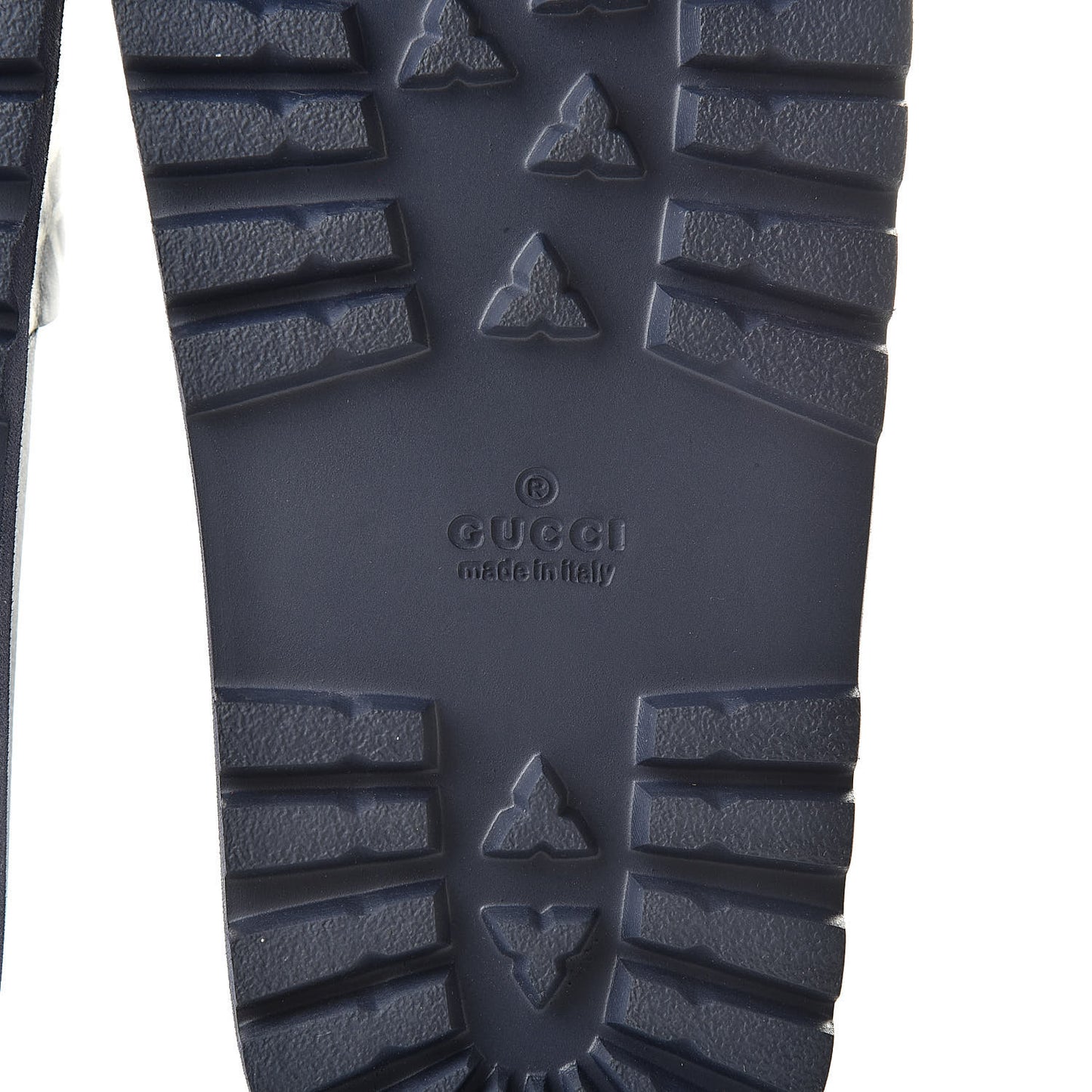 Calfskin Rubber GucciGhost Mens Lug Sole Slide Sandals 7 Blue Agata Hibiscus Red