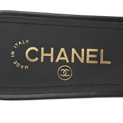 Chanel Lambskin Pearl CC Sandals 41 Black 7 of 9