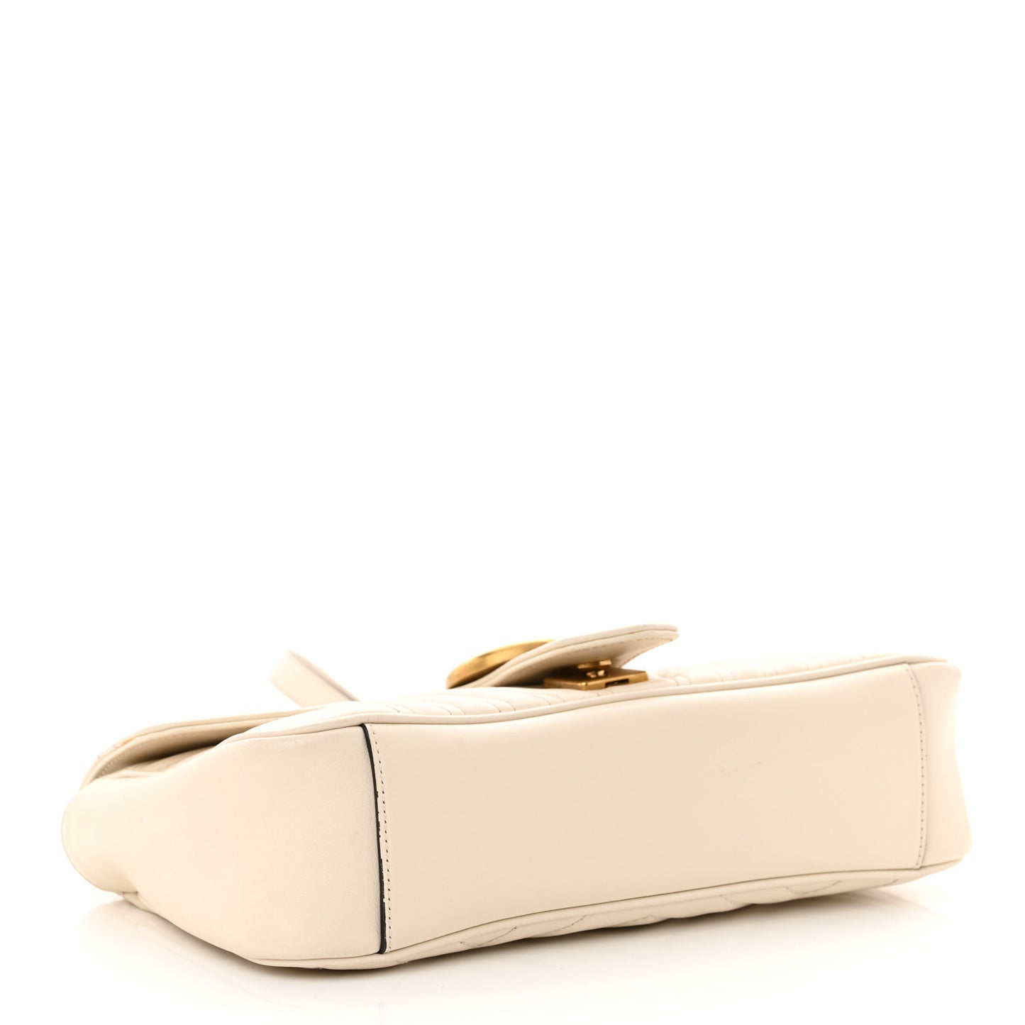 Calfskin Matelasse Small GG Marmont Shoulder Bag White