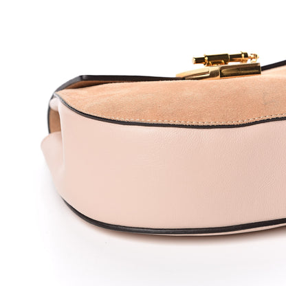 Chloe Suede Smooth Calfskin Mini Drew Shoulder Bag Cement Pink 8 of 12