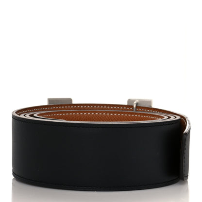Hermes Tadelakt Epsom 42mm Constance 2 H Belt 105 Black Gold 2 of 5