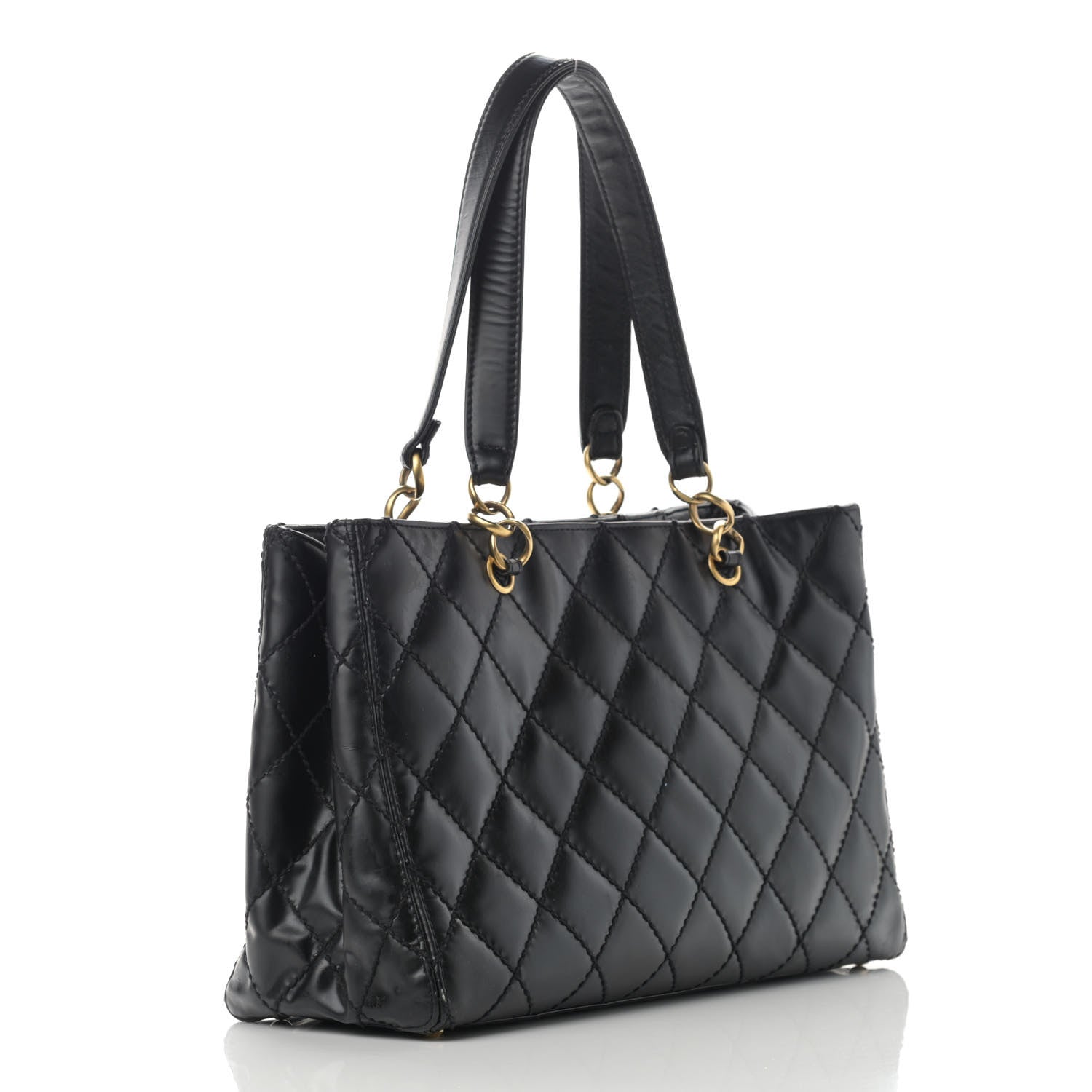 Chanel Calfskin Stitch Surpique Tote Black 2 of 21