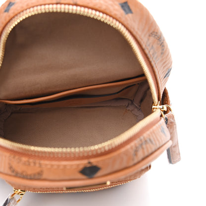 MCM Visetos Mini Backpack Crossbody Bag Cognac 4 of 7