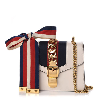 Gucci Calfskin Mini Sylvie Chain Shoulder Bag White 1 of 7
