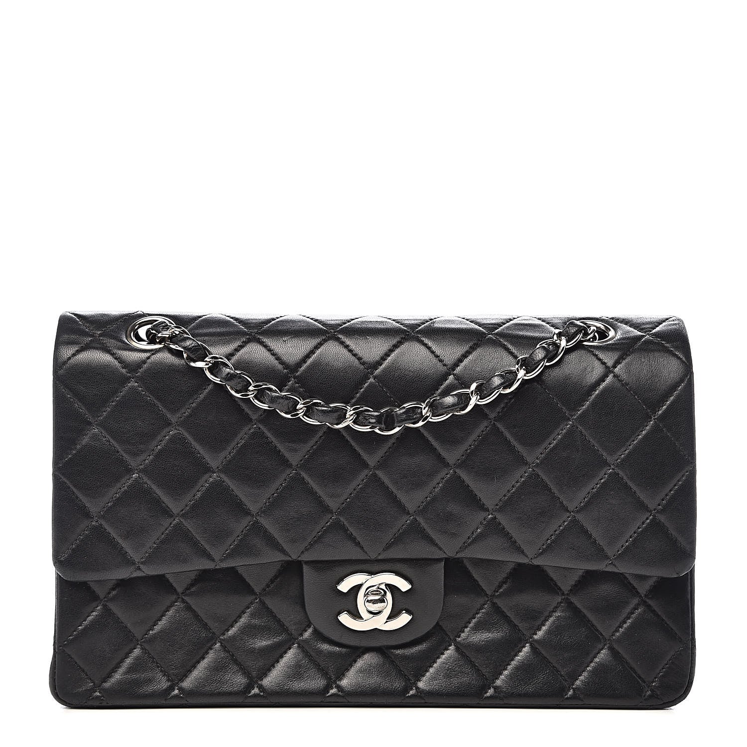 Chanel Lambskin Quilted Medium Double Flap Black 1 of 16