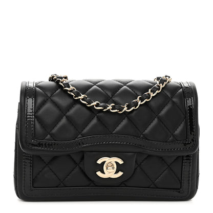Chanel Lambskin Patent Calfskin Mini Flap Bag Black 1 of 10