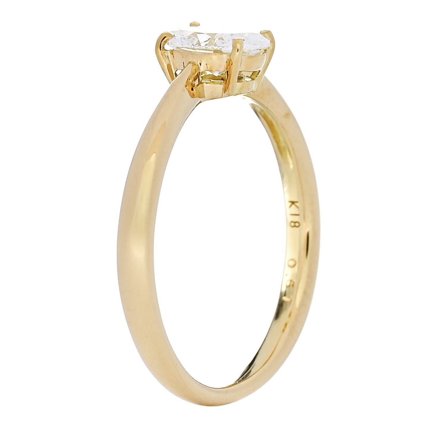 18K Yellow Gold Diamond .51ct Oval Cut Solitaire Engagement Ring  52 6