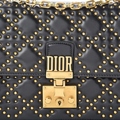 Christian Dior Lambskin Cannage Studded Large Dioraddict Flap Bag Black 8 of 14