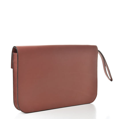 Fendi Calfskin Vitello Elite 2Jours Clutch Terracota 3 of 8
