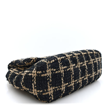 Chanel Tweed Quilted Medium Chanel 19 Flap Black Beige 4 of 10