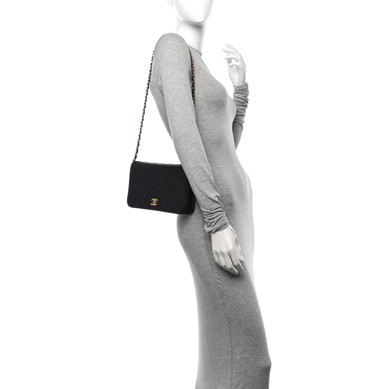 Chanel Lambskin Quilted Small Single Flap Black 2 of 12