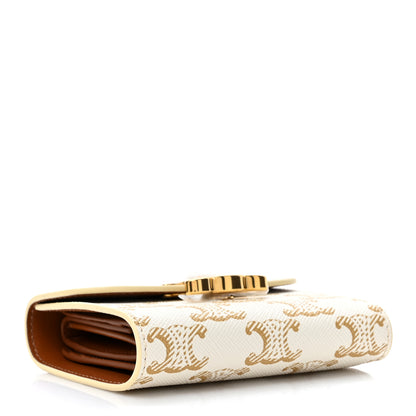 Celine Triomphe Canvas Small Triomphe Wallet White 4 of 9