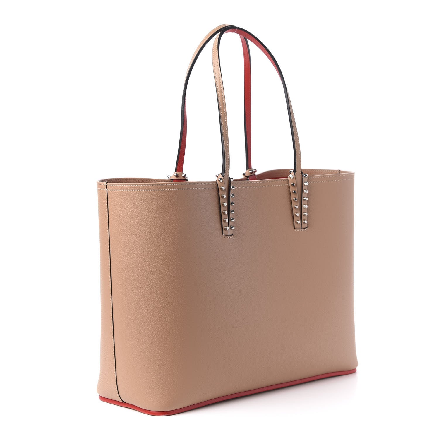 Christian Louboutin Calfskin Spikes East West Cabata Tote Nude 3 of 10