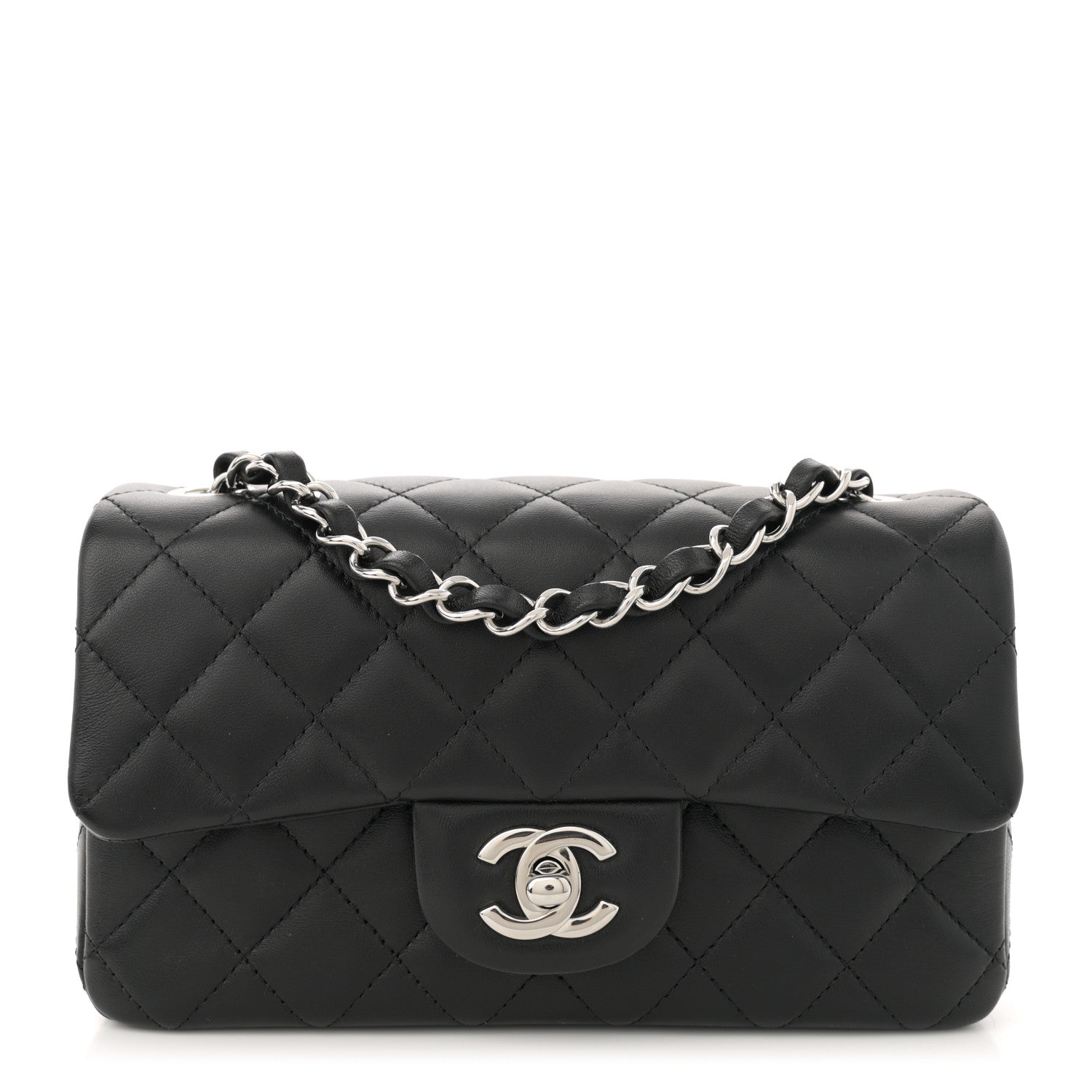 Chanel Lambskin Quilted Mini Rectangular Flap Black 1 of 11