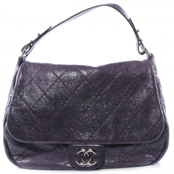 Chanel Glazed Calfskin On The Road XL Flap Purple 1 of 8