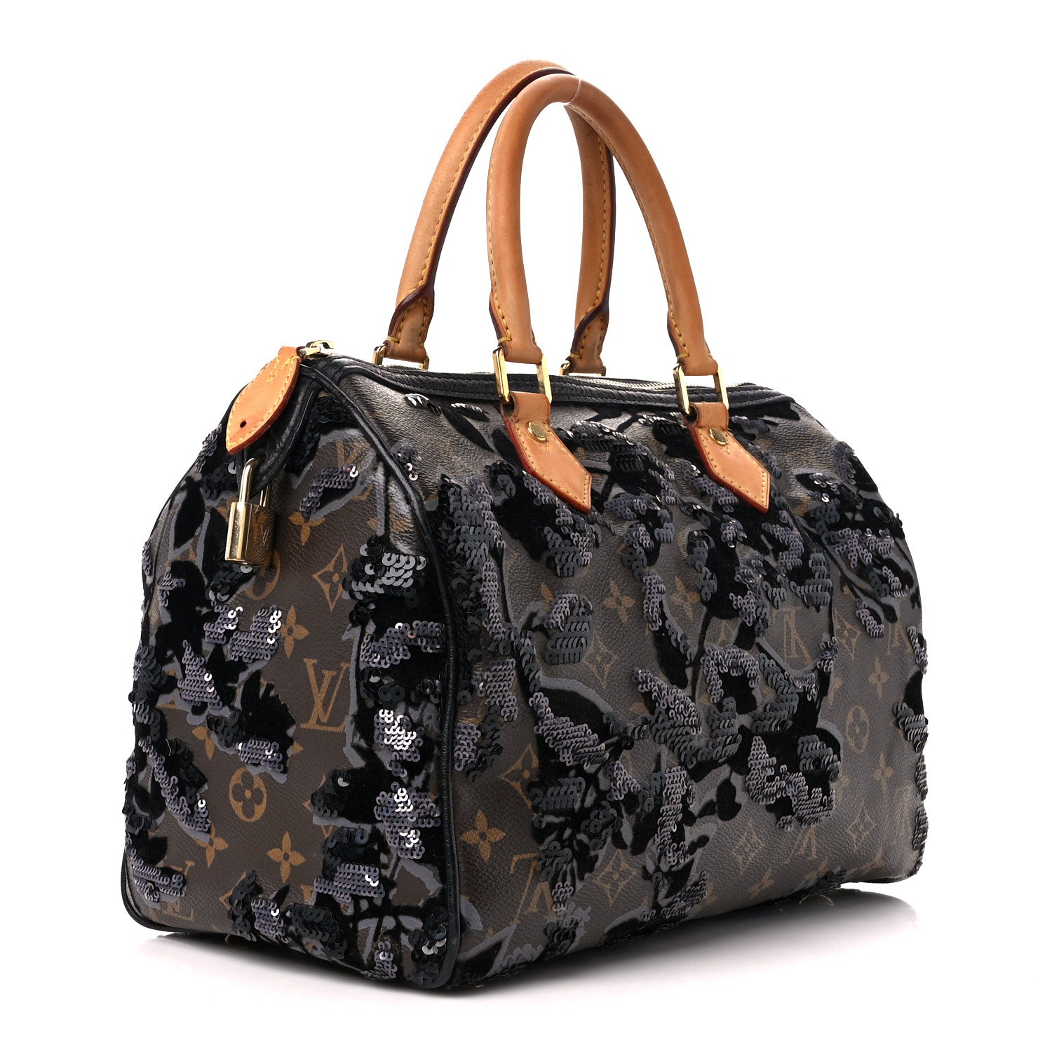 Louis Vuitton Monogram Fleur De Jais Sequins Speedy 30 3 of 14