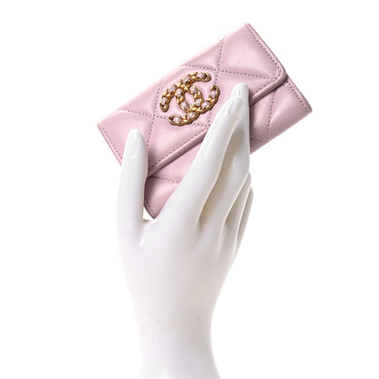 Chanel Lambskin Quilted Chanel 19 Flap Card Holder Light Pink 2 of 10