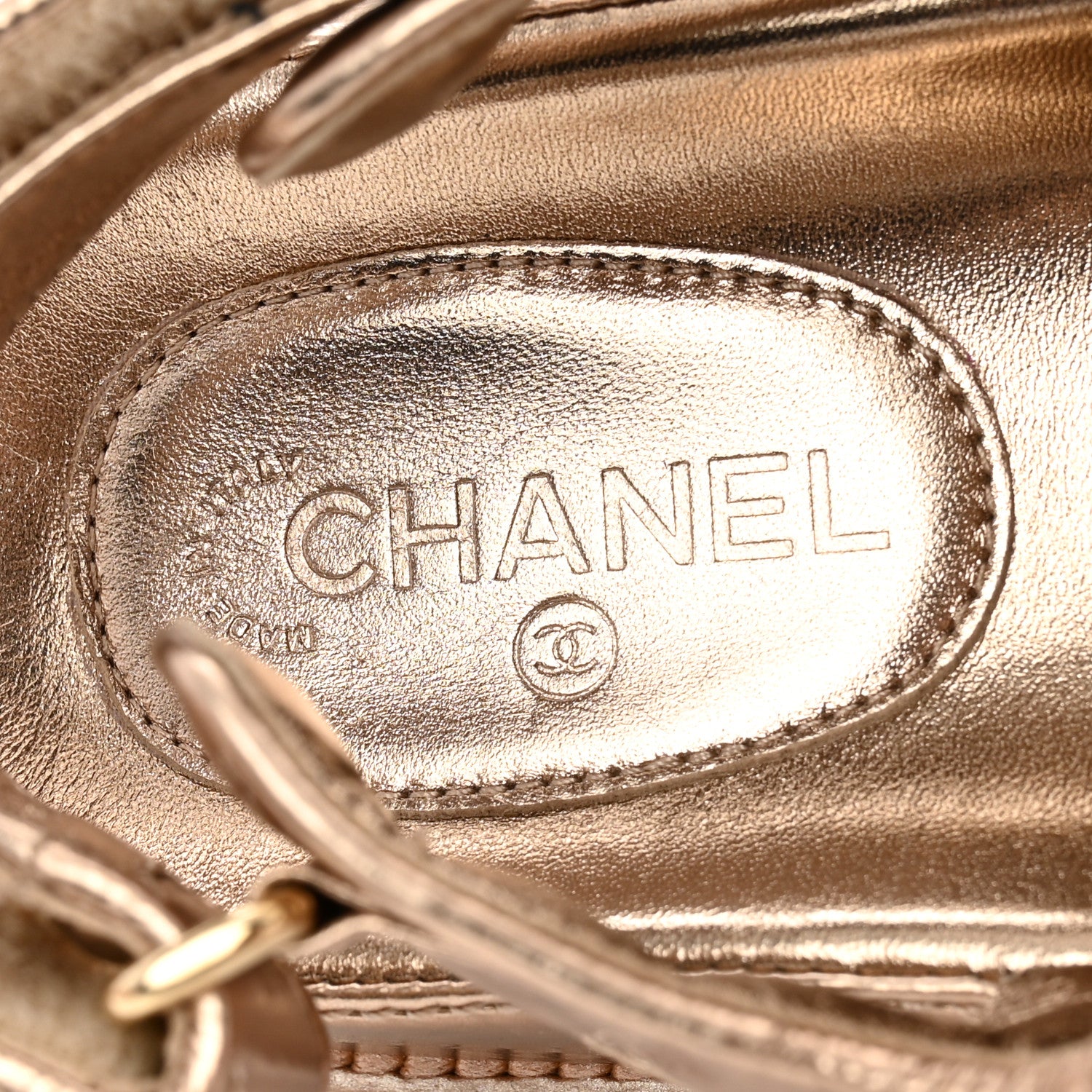 Chanel Iridescent Lambskin Quilted Velcro Dad Sandals 36 Light Bronze 7 of 11
