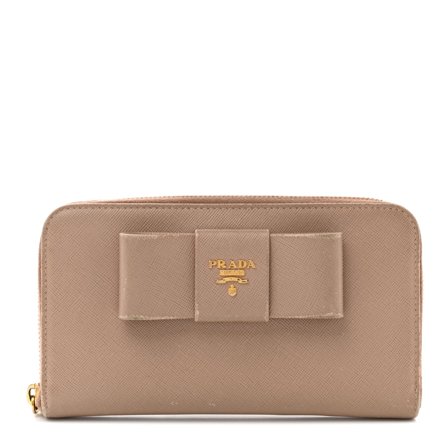 Saffiano Fiocco Bow Zip Around Wallet Cammeo