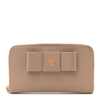Prada Saffiano Fiocco Bow Zip Around Wallet Cammeo 1 of 12
