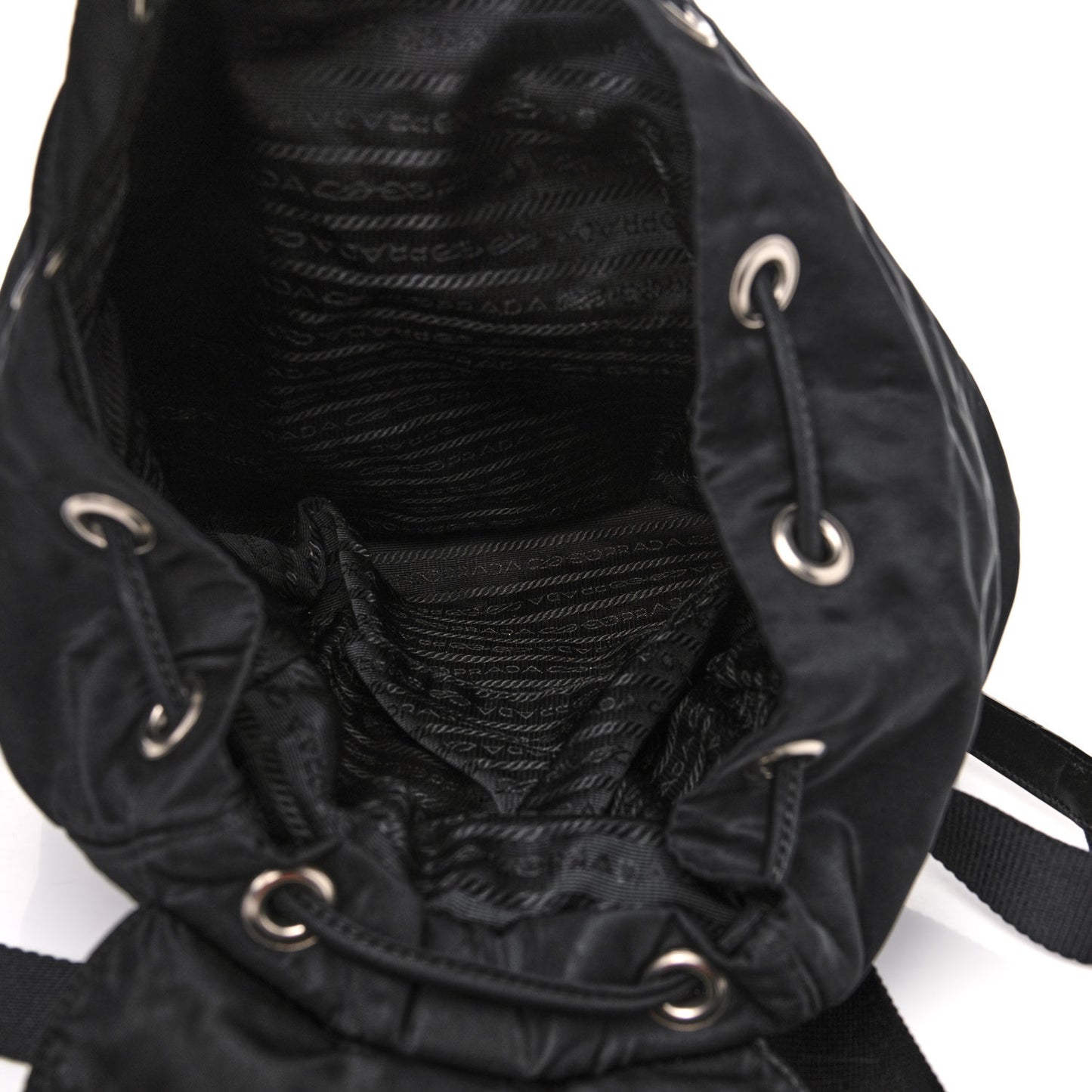 Nylon Vela Medium Cinch Backpack Black