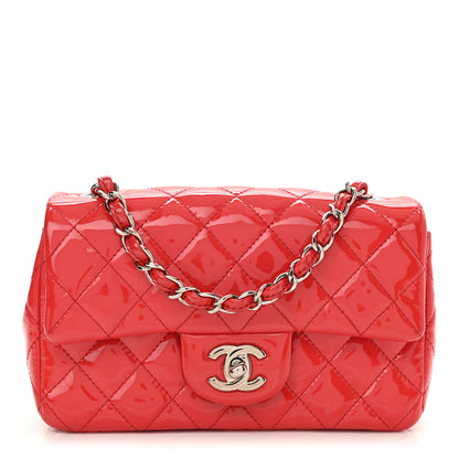 Chanel Patent Calfskin Quilted Mini Rectangular Flap Red 1 of 12