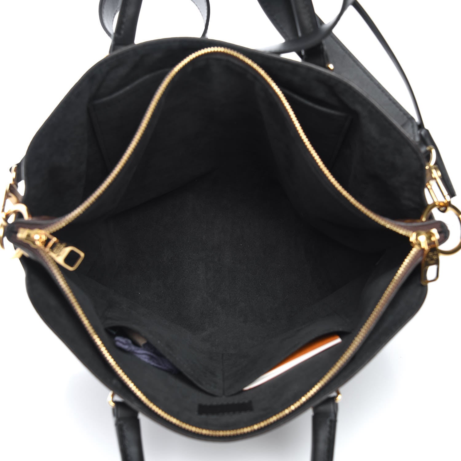 Louis Vuitton Monogram Flower Zipped Tote MM Black 6 of 11