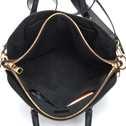 Louis Vuitton Monogram Flower Zipped Tote MM Black 6 of 11