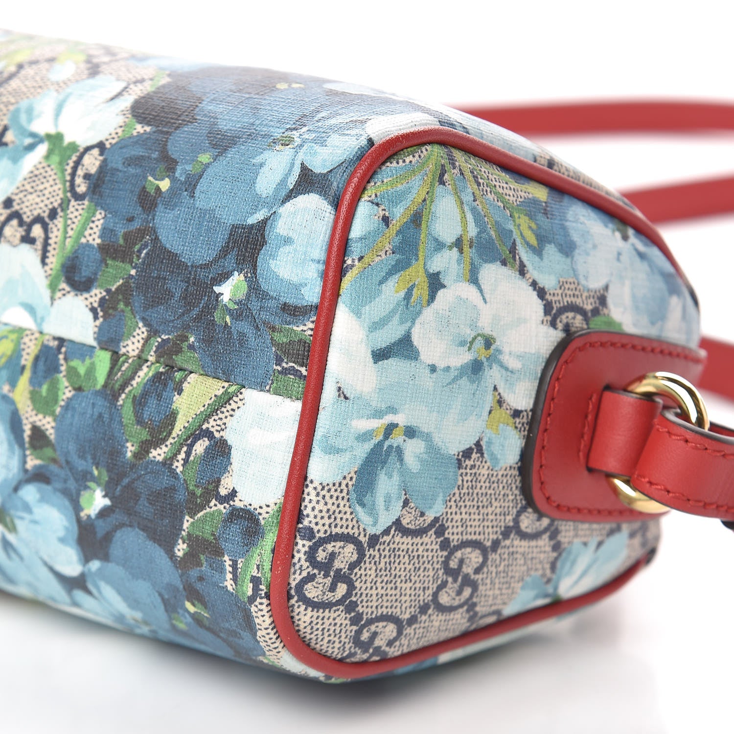 Gucci GG Supreme Monogram Blooms Mini Boston Navy Blue Hibiscus 11 of 11