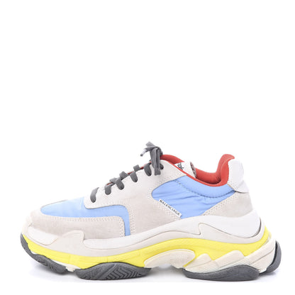 Balenciaga Nylon Suede Womens Triple S 2.0 Sneakers 37 Gris Bleu Rouge 1 of 9