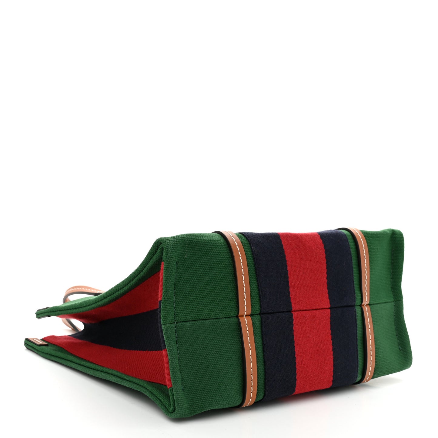 Canvas Calfskin Web Small Interlocking G Tote Bag Green Red