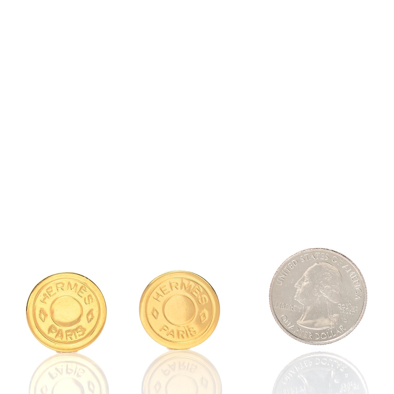 Hermes Clou De Selle Clip On Earrings Gold 2 of 5