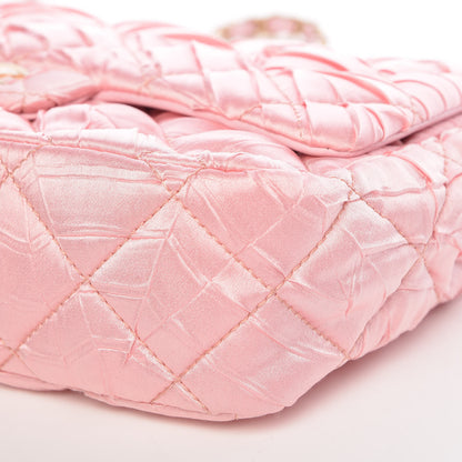 Chanel Satin Quilted Pleated Flap Pink 9 of 9
