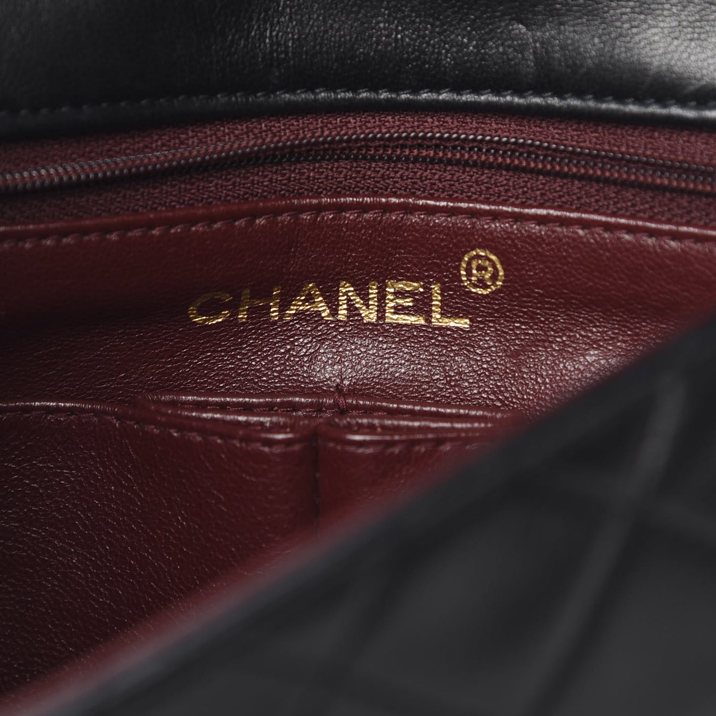 Lambskin Quilted Mini Square Flap Black
