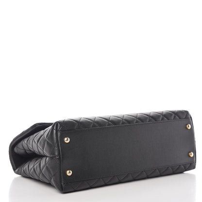 Chanel Caviar Lizard Quilted Medium Coco Handle Flap Black 4 of 9