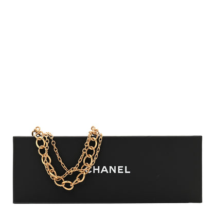 Chanel CC Medallion Multi Strand Long Chain Brooch Gold Black 4 of 4