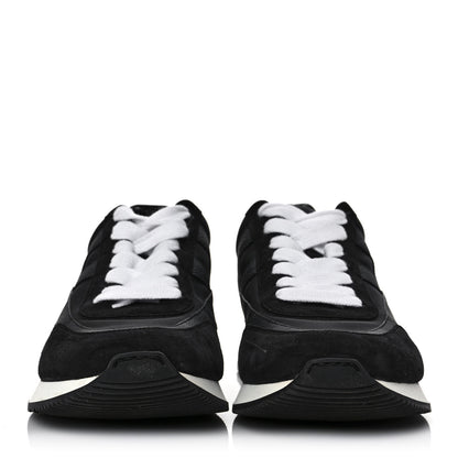 Hermes Suede Epsom Womens Chris Sneakers 40.5 Black 2 of 8