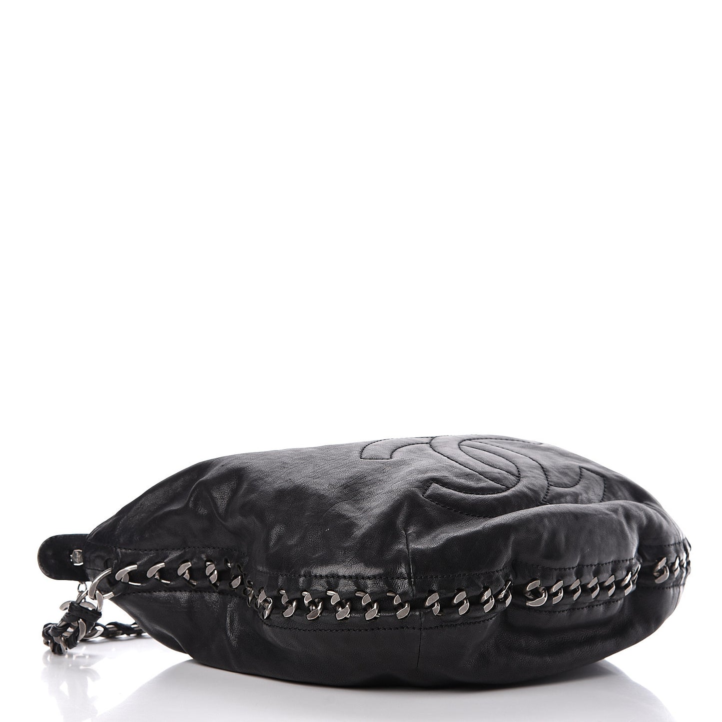 Calfskin Modern Chain Hobo Black