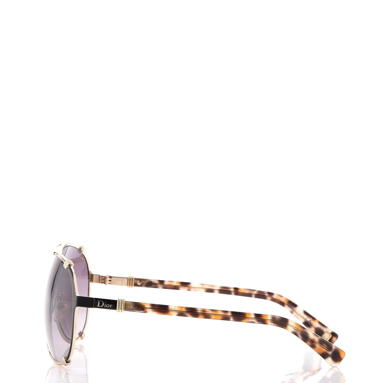 Christian Dior Chicago 2 Aviator Sunglasses Gold Grey 4 of 10