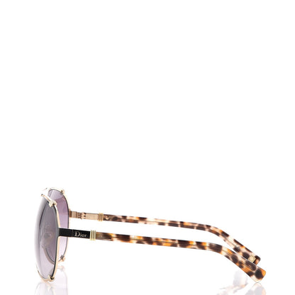 Christian Dior Chicago 2 Aviator Sunglasses Gold Grey 4 of 10