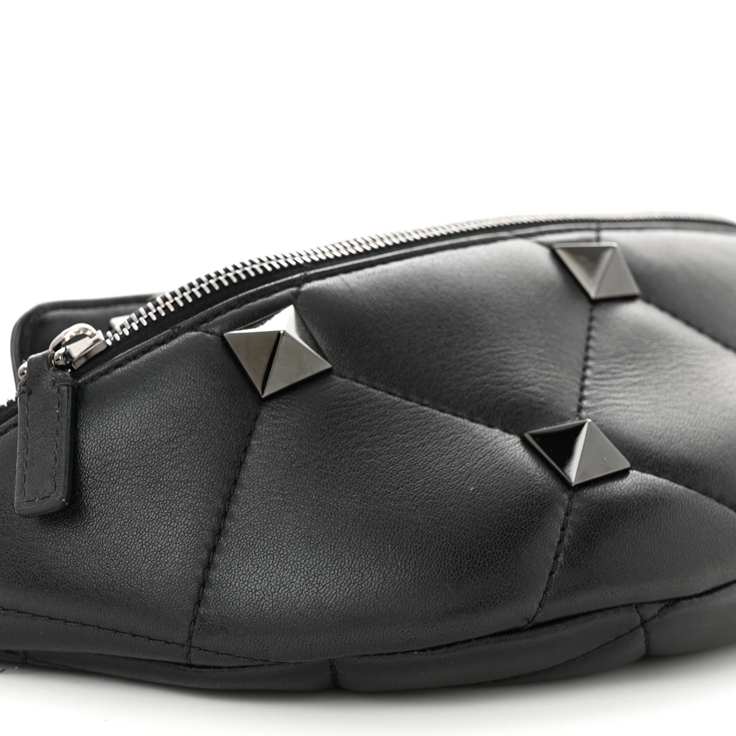 Nappa Monochrome Roman Stud Belt Bag Black