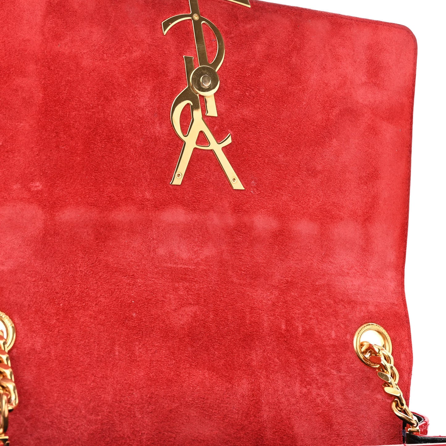 Patent Matelasse Monogram Large Vicky Chain Bag Rouge Eros
