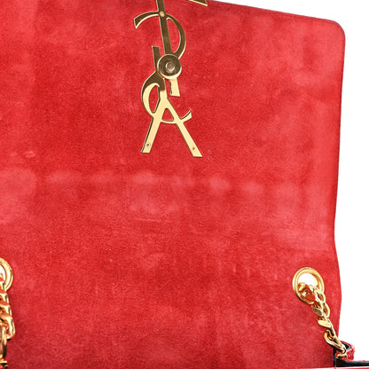 Saint Laurent Patent Matelasse Monogram Large Vicky Chain Bag Rouge Eros 14 of 14